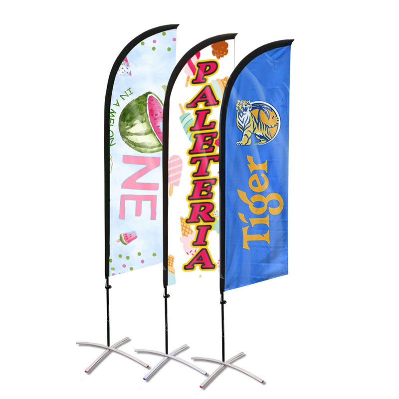 Custom Printing Beach flag Bow Flying Beach Feather Flag