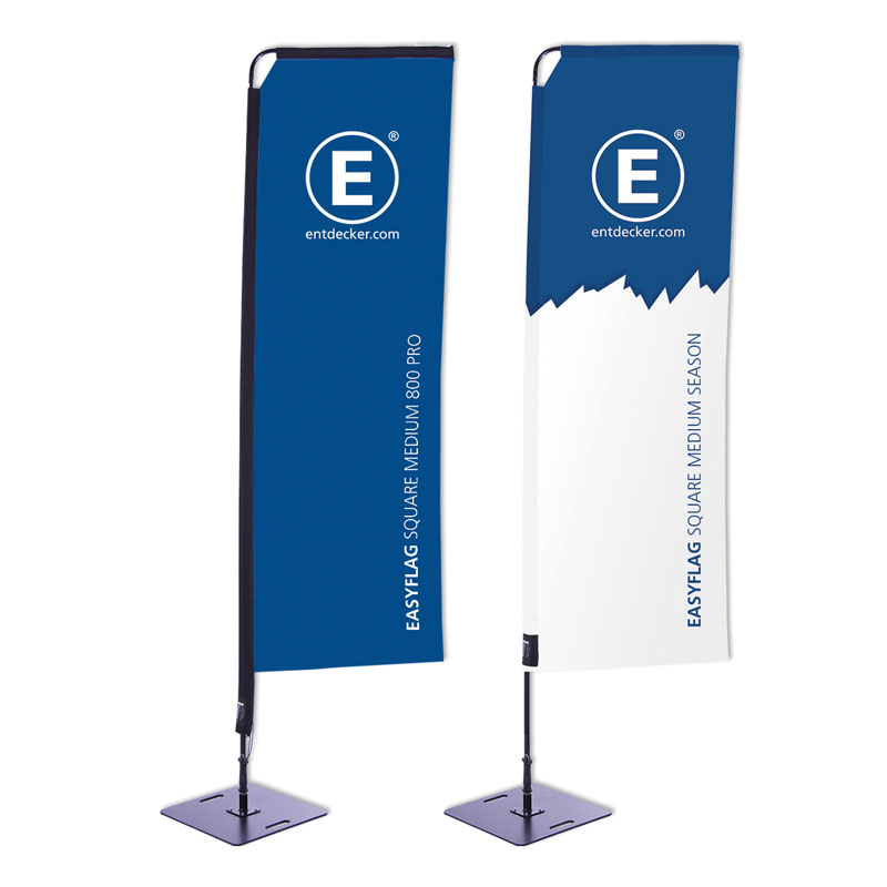 Rectangular flag double sided polyester square type fabric beach flag for products promotion