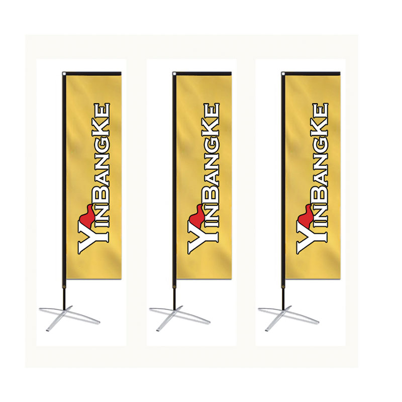 Decorative Advertising Open House Promotion Flying Aluminum Rectangular Beach Flag
