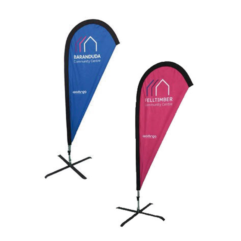 Custom Logo Promotional Outdoor Single and Double Side Printing Advertising Teardrop Flag Polyester Flying Flag For Event