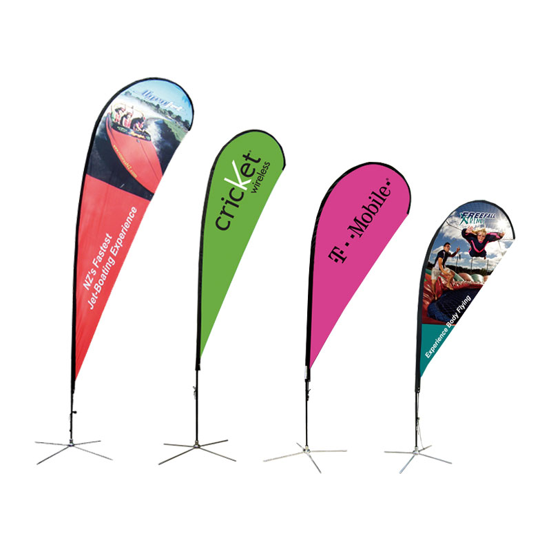 Custom Business Advertising Event Outdoor Open Flying Feather Flag Banner Teardrop Flags Beach Flags with Stand Pole Kit